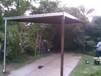 Single Free standing carport with galvanised IBR 