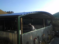 Arched roof with Galvanised IBR