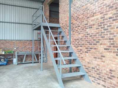 Stair case with landing area &  handrail